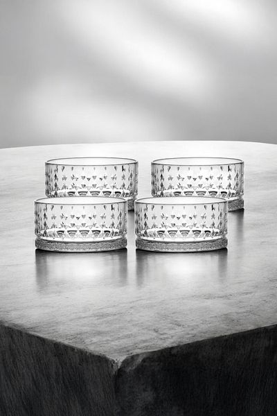 Vadi Bianca Set of 4 Crystal Glass Bowl Snack Bowls 460 ml
