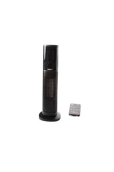 Koolen Electric Heater with Fan, 2 Power Levels, Remote Control, Decorative Light, 2000 Watt, Black