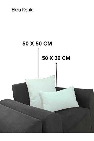 MebelPort Curtain Подушка з застібкою-блискавкою під льон - 2 штуки 50x50 30x...