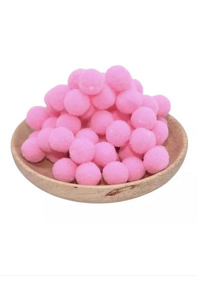 punicha Pompom Candy Pink Soft Plush - 50 Pieces 2cm