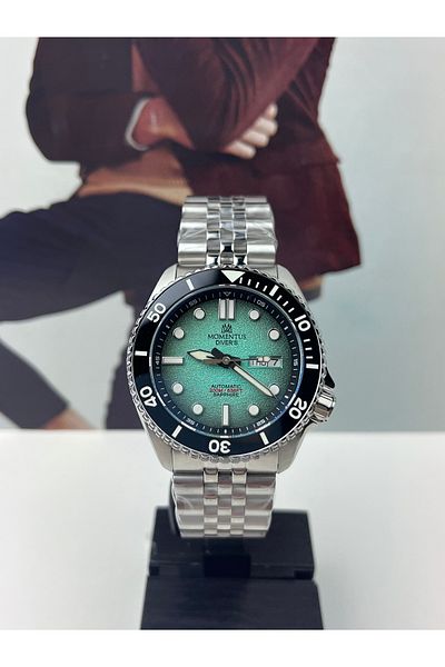 Momentus Mint Green Men's Automatic Wristwatch 20 Atm Waterproof