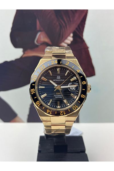 Momentus Gold Automatic Gmt Men's Wristwatch 10 Atm Waterproof