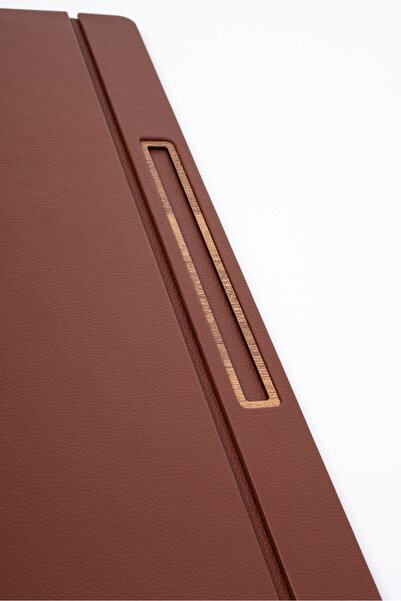 Turgut Office Δερμάτινο κάλυμμα γραφείου με ξύλινη λεπτομέρεια 50x35cm