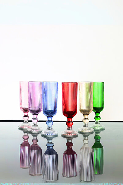 PLT Design Organik Boya 6 Renk Kristal Ayaklı Kahve Yanı Su Ve Meşrubat Barda...