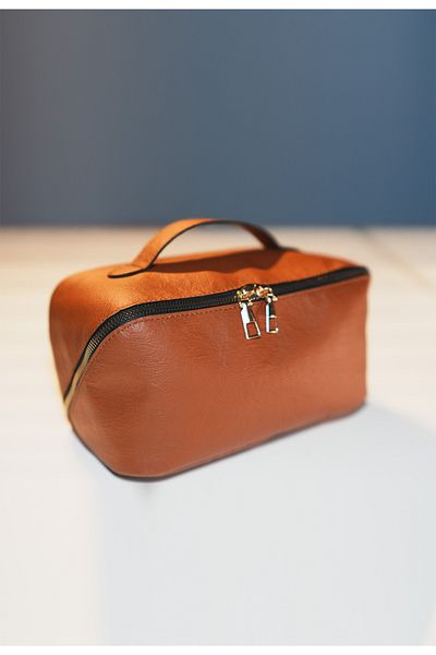ALEXANDER HUD Tan Makeup Bag – Γυναικεία τσάντα καλλυντικών ταξιδιού, Organizer Organizer