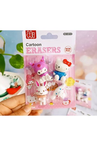 Happystore Pachet de 4 gumă de șters cu caractere sanrio