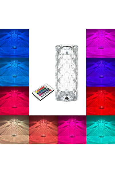 Generic Crystal acrylic table lamp with 16 different colors and multi-color remote control