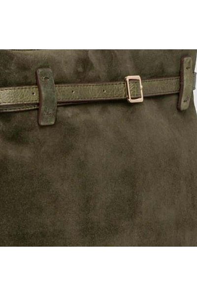 Jacquline Khaki Kolios Women's Genuine Nubuck Leather Shoulder Bag