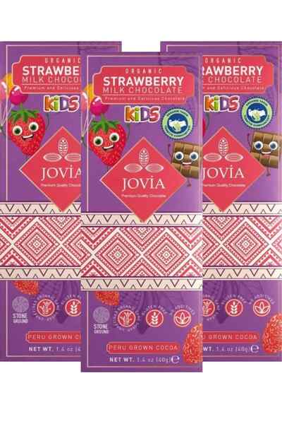 Jovia Organik Sütlü Çikolata Çilekli (ÇOCUK)
