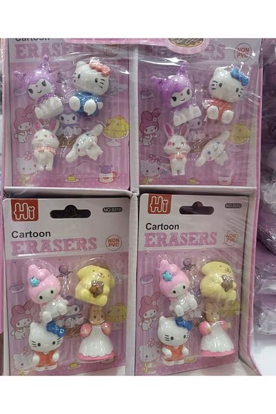 Happystore Pachet de 4 gumă de șters cu caractere sanrio