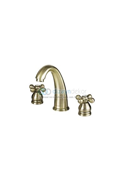 DİZAYNAKS Bronz Antik 3 Delikli Lavabo Bataryası 290565