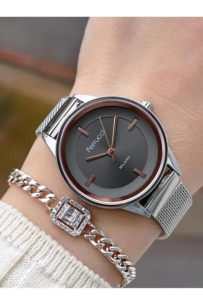 Ferrucci Çelik Kordon 2 Yıl Garantili Yeni Sezon 30 Mt Suya Dayanıklı Kadın Kol Saati Bfc.033443.05