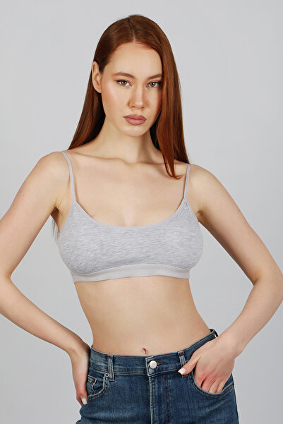 Şenay Economic Pack of 5 - Women's Crop Bustier with Good Quality Pads and Rope Straps