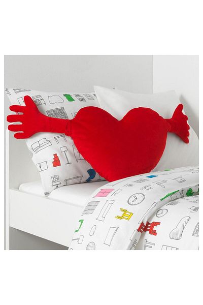 IKEA Famnig Red Hjärta Cushion - 40X101 cm 27470460