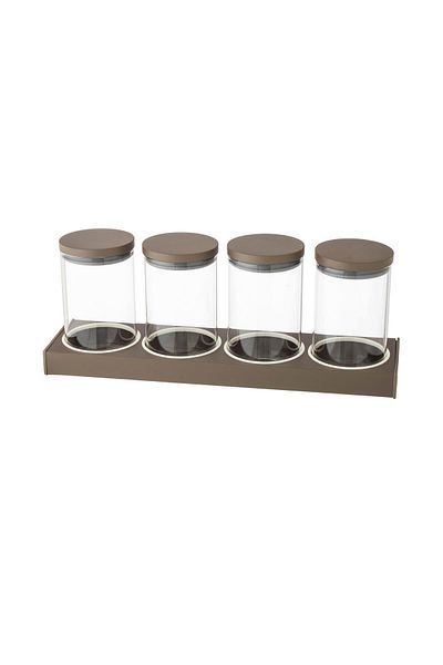 Dania Glass jar set with lid, 4 pieces