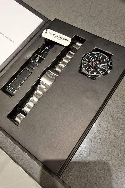 Daniel Klein Dani̇el Klein New Model - Chronograph Limited Edition Steel Bracelet/Dark Blue Strap Men's Wrist Watch