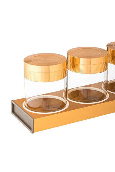 Dania Glass jar set with lid, 4 pieces