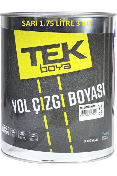 TEK BOYA TEK YOL ÇİZGİ BOYASI RENK SEÇİNİZ KARAYOLU KALDIRIM  YAYA GEÇİT OTOPARK 3 KG (1.75L) YERLİ ÜRETİM