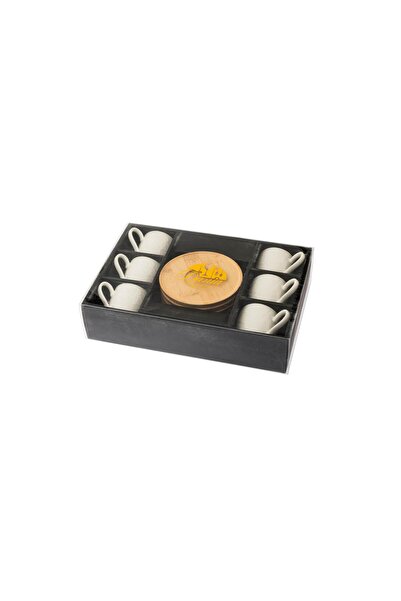 Dania Turkish coffee cup set, 6 pieces, wihte