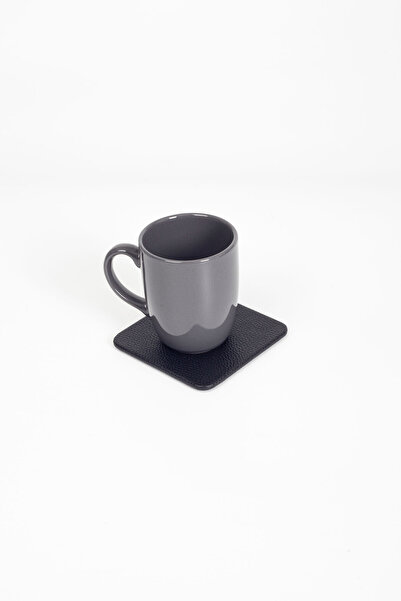 Turgut Office Leather Hexagonal Coaster Black 1 Piece