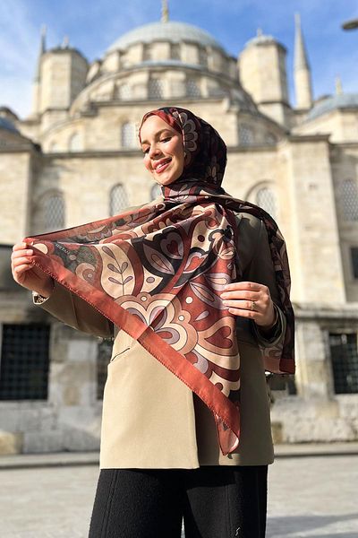 Sultan Soft Cotton Shawl - Mira Pattern - Slt2527-20 - Brown, Black, Beige