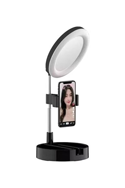 Generic مصباح مكتبي متعدد الاستخدامات مع حامل هاتف، أسود