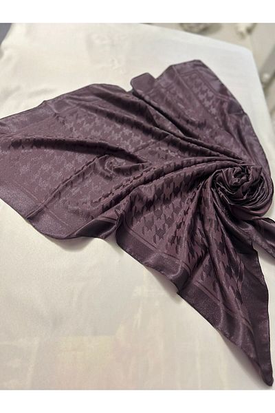 ALTUNTAŞ Jacquard Patterned Women's Scarf - Brown Black Blue Purple