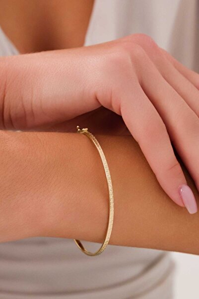 Zeynepli gold & jewelry 14 Ayar Altın VRSCE Elastik Kelepçe