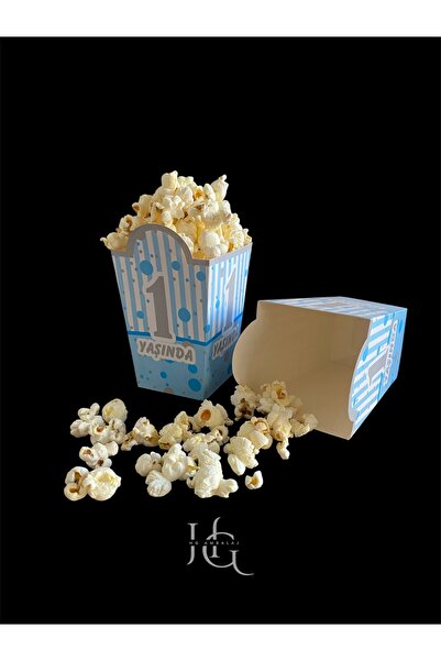 HG AMBALAJ 1 Yaş Temalı Popcorn Mısır Kutusu, Patlamış Mısır Kutusu , Küçük B...