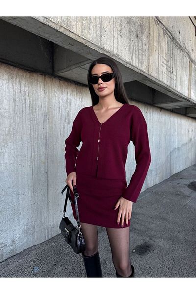Mooi Butik Women's Strick Suit with Cardigan