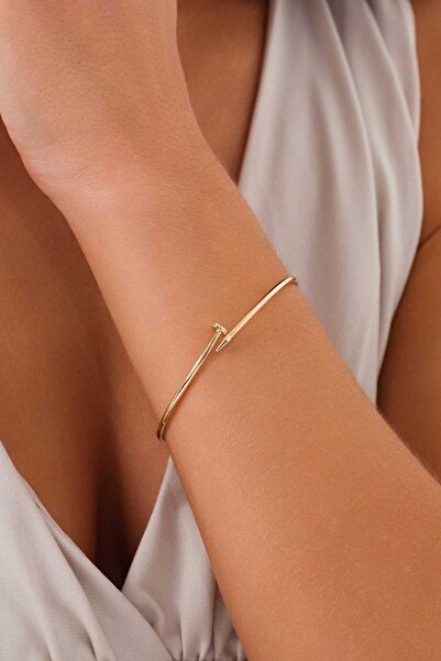 ZEYNEPLİ GOLD 14 Ayar Altın Çivi Elastik Kelepçe