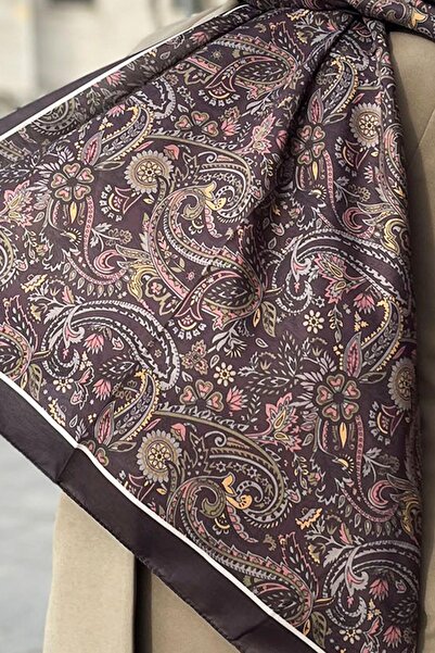 Sultan Soft Pamuk Şal - Etnik Desen - SLT1026-16 - Koyu Mürdüm, Gül Kurusu, Yeşil