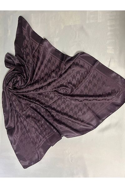 ALTUNTAŞ Jacquard Patterned Women's Scarf - Brown Black Blue Purple