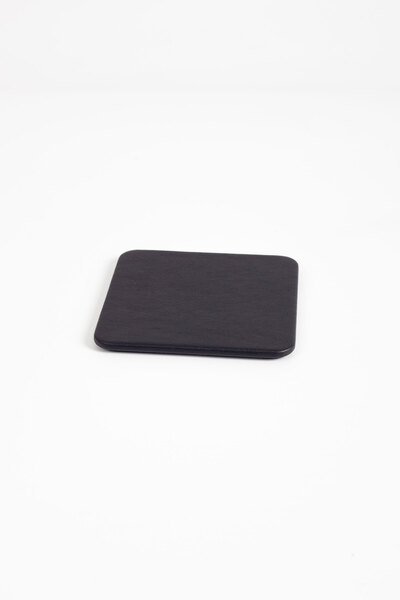 Turgut Office Leather Coaster Plain Black 1 Piece