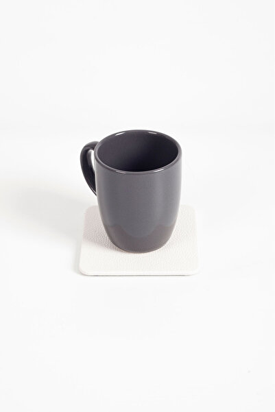 Turgut Office Leather Coaster White 1 Piece