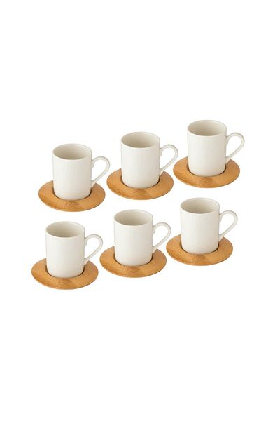 Dania Turkish coffee cup set, 6 pieces, wihte