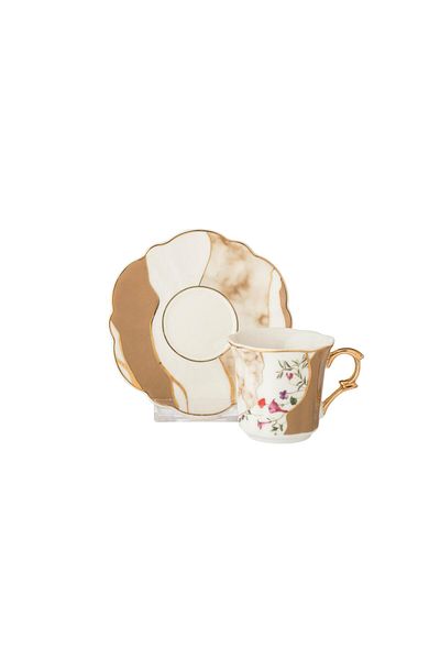 Dania Turkish coffee cup set, 6 pieces, brwn