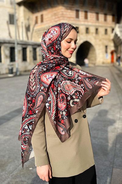 Sultan Soft Cotton Shawl - Paisley Pattern - Slt3079-05 - Green, Black, Red