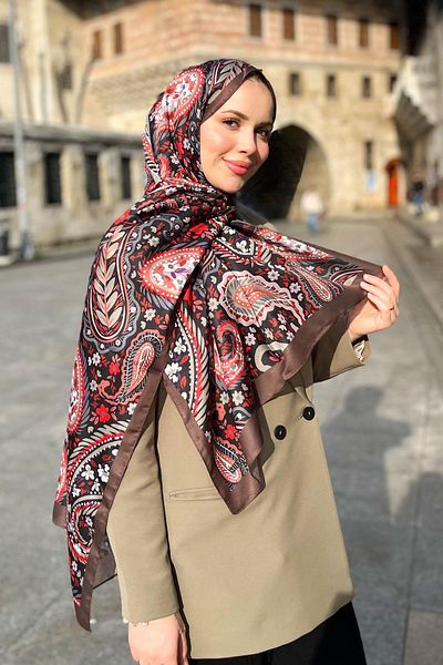 Sultan Soft Cotton Shawl - Paisley Pattern - Slt3079-05 - Green, Black, Red