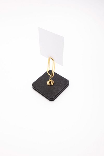 Turgut Office Leather Note Holder Gold Detailed