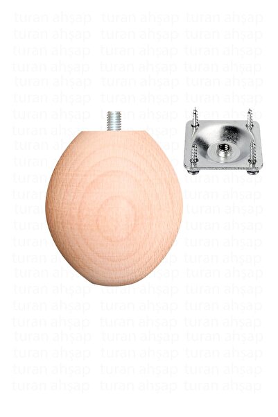turanahşap Ahşap Koltuk Ayağı / Uzunluk : 8 Cm / Çap : 7.5 Cm