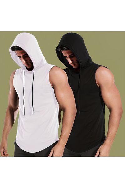 CDA Sleeveless Hooded Double Men's Sports Tank Top