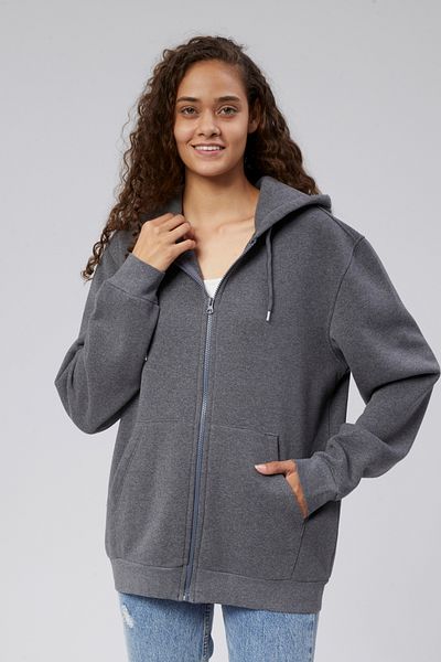 Klein-OFF Kangaroo Pocket Hooded Zipper Sweat