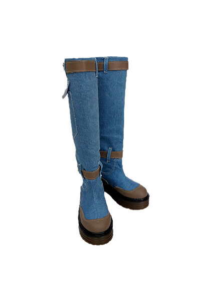 MaisonStanbul Yün Astarlı Platform Kot Çizme