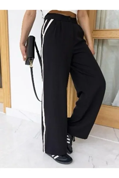 Gökkuşağı Women's Side Stripe Detailed Palazzo Trousers