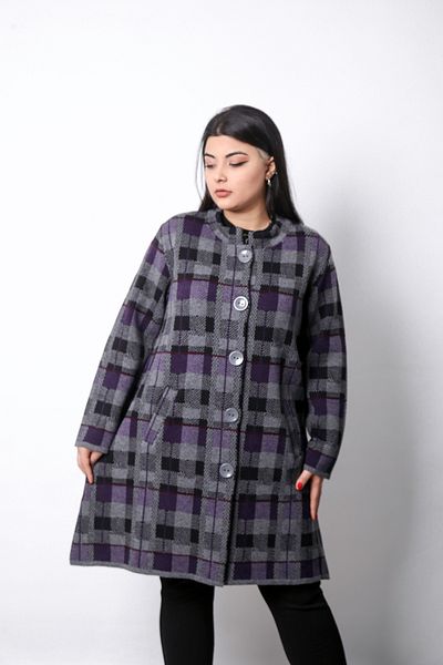 Laden Women's Knitwear Steel Soft Mother Large Size Long Thick Cardigan Wool Coat
