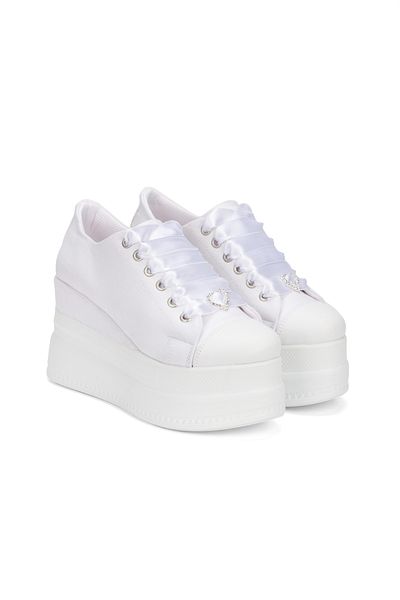 Ayakkabı Tutkusu Stilo ® Women's High Wedge Heels White Sports Wedding Dress Shoes Very Comfortable