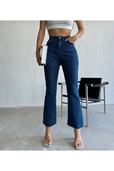 Genel Markalar KADIN YÜKSEK BEL  PAÇA KESİK  YARIM İSPANYOL PAÇA  JE