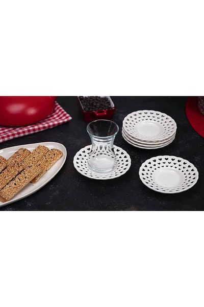 Lavin Set of 6 Adena Heart Porcelain Tea Coffee Plates