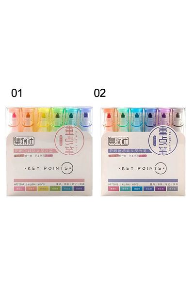 Modellino 12 Colors - 6 Neon Colors + 6 Pastel Colors Key Points Quality Highlighter 7260A & 7260B
